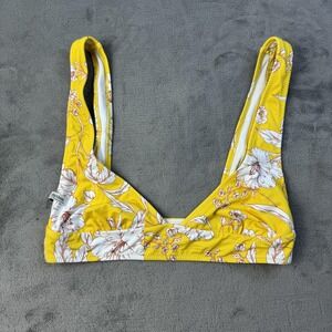 Rhythm Bikini Top Womens Large Yellow Floral Swimwear AUS 12 USA L Beach Summer